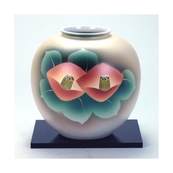 日本の伝統工芸品【九谷焼】6号花瓶 赤椿 N166-04 : 九谷焼 STYLeNCE