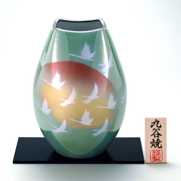 九谷焼 鶴 花瓶 陶器 焼き物 九谷焼 花瓶 8号花瓶・金箔鶴山水 : 日本ものこと百貨 - 通販 - Yahoo