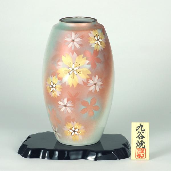 日本の伝統工芸品【九谷焼】9号花瓶 花紋 N169-07 : 九谷焼