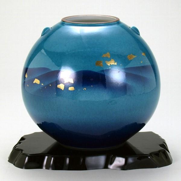 九谷焼　花瓶　日本伝統工芸品 豪華絢爛 伝統工芸品 九谷焼 花瓶 本金牡丹鳥 錦泉作 GIFT対応可