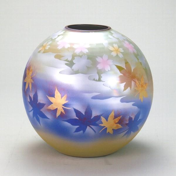 九谷焼　花瓶 Amazon.co.jp: 九谷焼いわたや『九谷焼』花瓶(5.5号)金菊花に雀