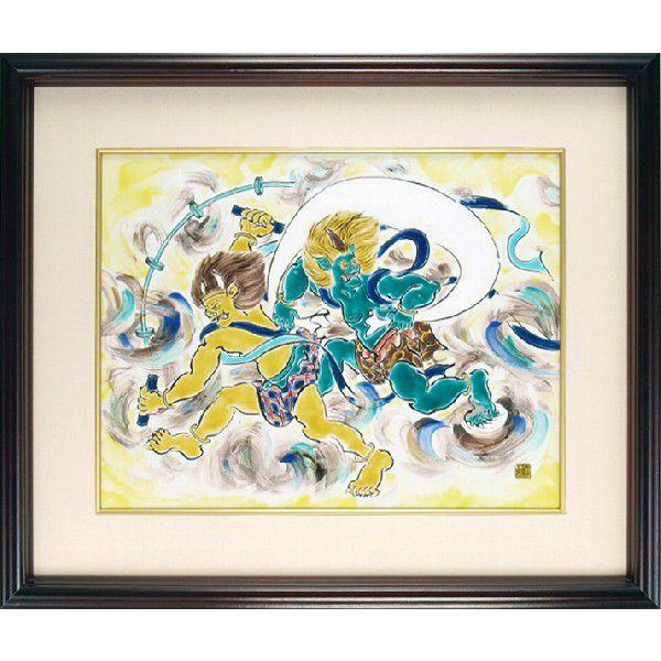 九谷焼 日本の伝統工芸品【九谷焼】 陶額 風神雷神(限定品