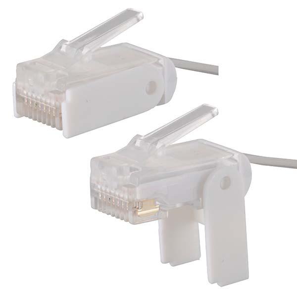 LANケーブル   オーム電機   OHM   フラットタイプ LAN&電話機用モジュラー兼用ケーブル  カテゴリー６/2m