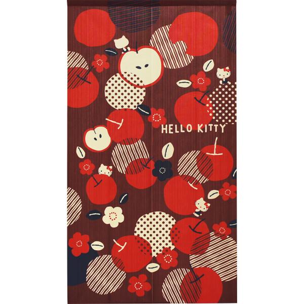 のれん　暖簾　サンリオ　ハローキティ　和フルーツ林檎　85×150cm　日本製　