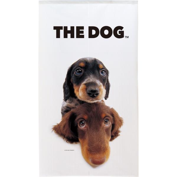 のれん　暖簾　洋風　THE DOG　いぬ　犬　ダックスフンド2匹　85×150cm　日本製