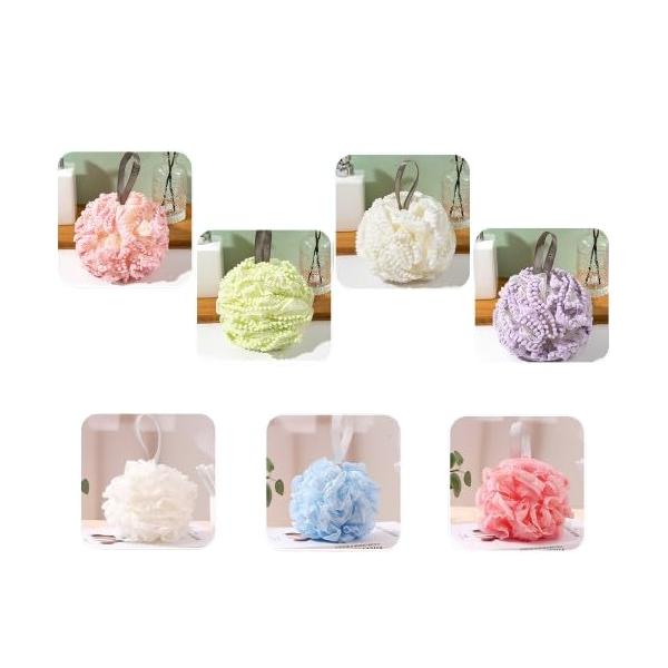 レース仕様で泡立ちふんわり♪肌に優しいボディウォッシュボールです。【豊かな泡立ち♪】優れたメッシュ構造なので、お使いのボディソープから豊かな泡を演出。肌や毛穴から汚れを優しく取り除きます。【実用性を第一に♪】中央部をしっかり結びつけることで...