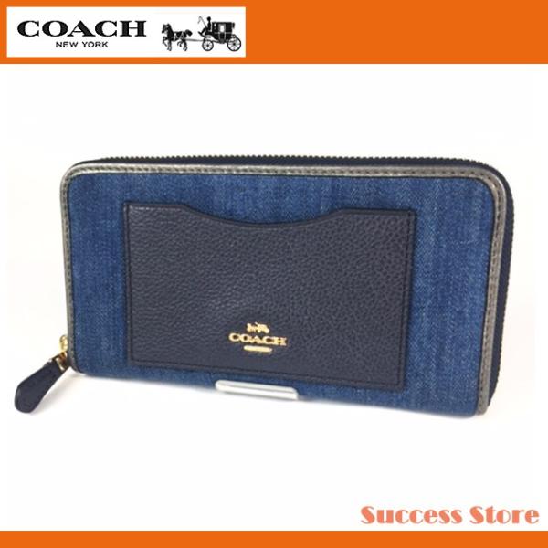 コーチ レディース 長財布 財布 アウトレット Coach デニム ウイズ レザー ラウンドファスナー F デニムブルー ネイビー メンズ 新作 国内発 Buyee 日本代购平台 产品购物网站大全 Buyee一站式代购 Bot Online