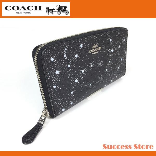 大切な 新品☆COACH(コーチ) ブラック 折り財布 レザー 星柄 スター
