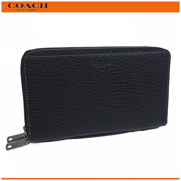 コーチ メンズ 財布 長財布 アウトレット COACH ダブル ジップ トラベル オーガナイザー バッファロー レザー F87104 ブラック  :87104:Successストア 通販 