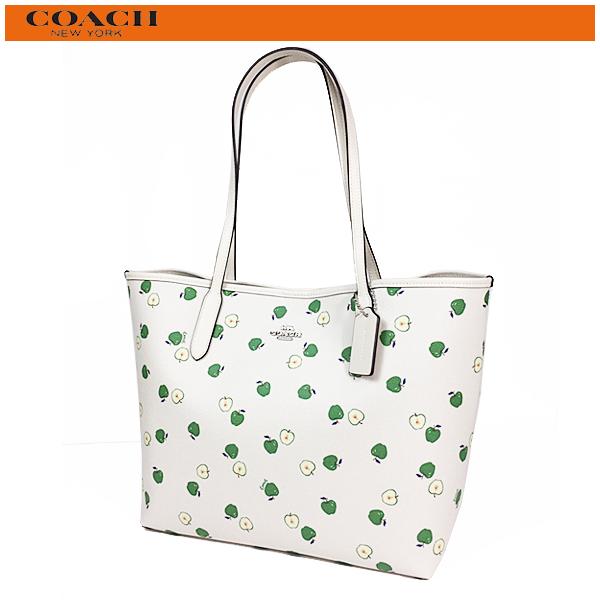 コーチ アウトレット レディース トートバッグ バッグ COACH シティー トート アップル C4119 チョーク グリーン りんご りんご柄 新品