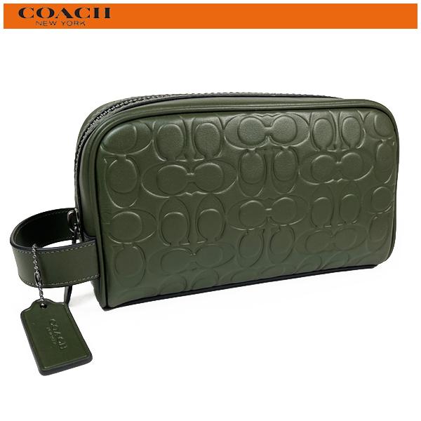 コーチ アウトレット メンズ クラッチバッグ セカンドバッグ ポーチ COACH スモール トラベル シグネチャー レザー C9986 新品 セール