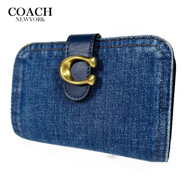 COACHコーチタビー ミディアム ウォレット 二つ折り財布 ディープブルー success0613_can58-b4rho
