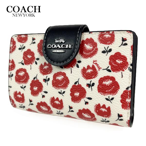 COACH（コーチ） 花柄 財布 二つ折り財布 ミディアム ウォレット