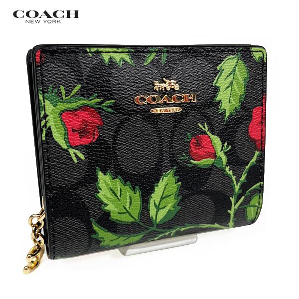 未使用レアCOACH折り財布ダスティローズ 27 COACH コーチ レディース 花柄 バラ 財布 二つ折り財布