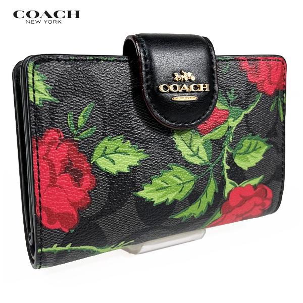 COACH コーチ レディース 花柄 バラ 財布 二つ折り財布 COACH コーチ レディース 花柄 バラ 財布 二つ折り財布