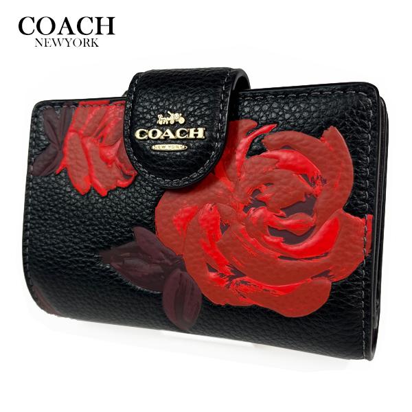 COACH（コーチ） 花柄 財布 二つ折り財布 ミディアム ウォレット