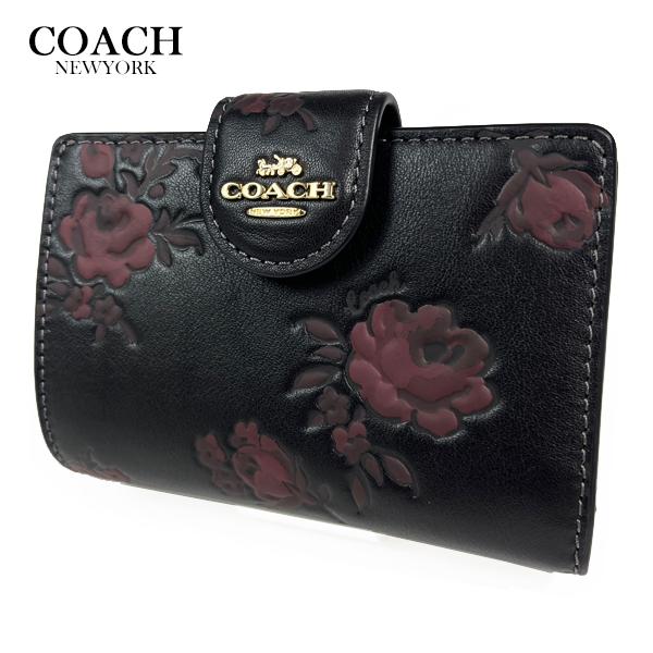 COACH コーチ　ローズ柄　ミディアム折財布　JN26 COACH（コーチ） 花柄 財布 二つ折り財布 ミディアム ウォレット