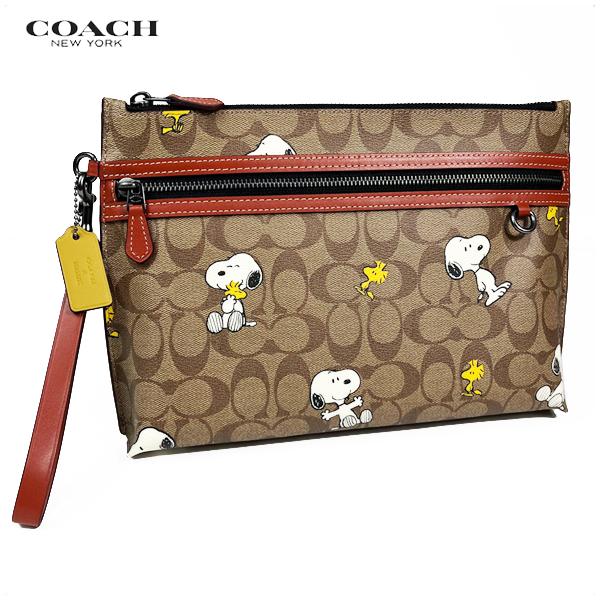 【新品】COACH×PEANUTS★ストラップ付ポーチ★シグネチャースヌーピー COACH コーチCOACH ポーチ スヌーピー PEANUTS 2025 新作 新品