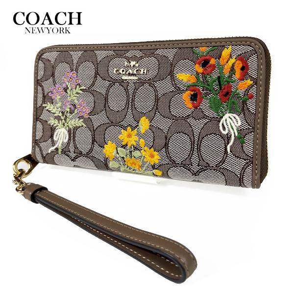 『新品』COACH コーチ 花柄 シグネチャーラウンドファスナー長財布フローラル COACH（コーチ） レディース 花柄 財布 長財布 シグネチャー