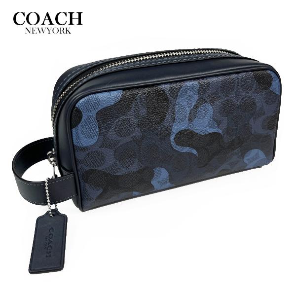 状態良し！【COACH】セカンドバッグ COACH(コーチ) / シグネチャー柄セカンドバッグ/ブラック×ブルー/総柄