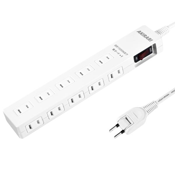 あす楽対応 】電源タップ コンセント10個口 1m 18ヵ月保証 雷