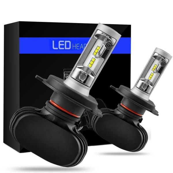 H4 led ヘッドライト Hi/Lo S1 LED ヘッドライト 車検対応 8000lm 12V 24V汎用 6500k ファンレス 無音 25WX2 防水 高輝度 高寿命 取り付け簡単 2本 保証付き