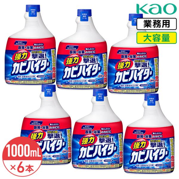 同梱不可 花王 強力カビハイター 1000ml × 6本 1ケース 業務用 大容量 付け替え つけ替用 つけかえ つけ替え 除菌 カビ 塩素系 スプレー
