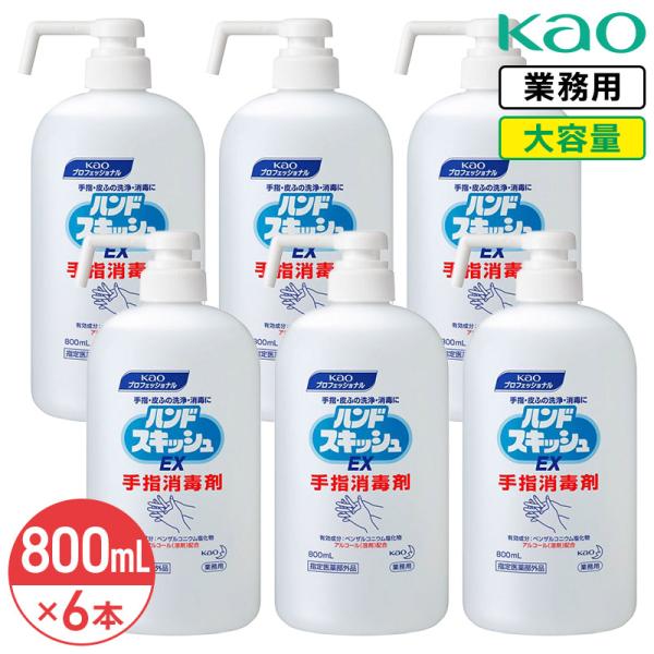 花王 ハンドスキッシュ EX 800ml × 6本 1ケース 本体 指定医薬部外品 大容量 業務用 付け替え 外皮消毒剤 消毒液 手指 手指消毒 日本製 Kao プロシリーズ