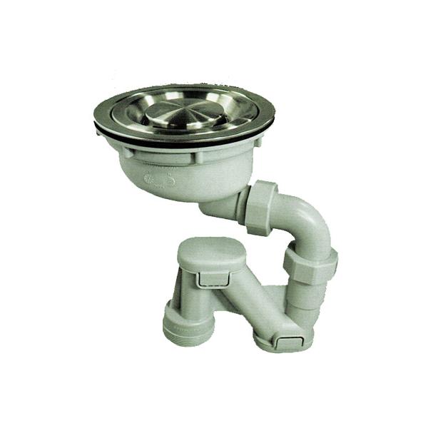 キッチン流し排水トラップです。取り付けサイズをお確かめ下さい。●特長　ステンレス仕様で、ヌメリや油汚れが付きにくくゴミかごが浅型お手入れ簡単！・従来の深型のトラップと比べ省スペースでシンクの下が広々・取替簡単●流しの排水口寸法がφ180mm...