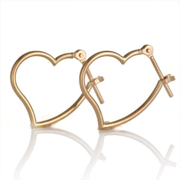 フープピアス K18 ハート シンプル 18金 ピンクゴールド 今だけ代引手数料無料 V101 Suehiro 通販 Yahoo ショッピング