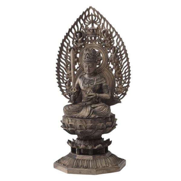 虚空蔵菩薩 木彫り 仏像 座像 仏教美術 置物 フィギュア 虚空蔵