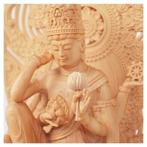 木彫り 仏像 如意輪観音 フィギュア 如意輪観音像 座像 仏教美術 置物 