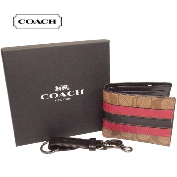 Coach コーチ 二つ折り財布 二つ折り財布 小銭入れなし キーリング付き 2点セット ベージュマルチ F Tam レディース ファクトリー品 Co490 La Rumeur 通販 Yahoo ショッピング