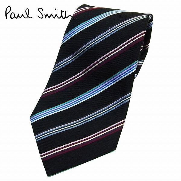 正規店仕入れの ポールスミス ネクタイ Paul Smith ストライプ ブラック マルチカラー M1a 552m Ae04 79 メンズ Uniquedesign Ma