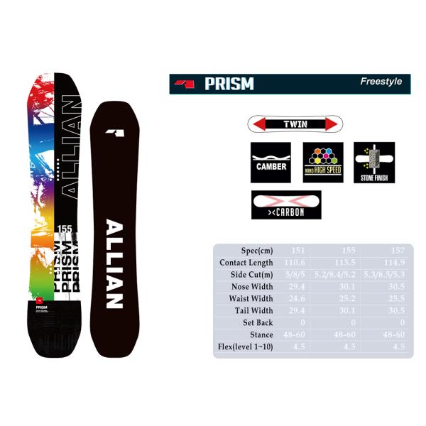 ALLIAN（アライアン） 2025-26モデル ALLIAN SNOWBOARD / PRISM 送料