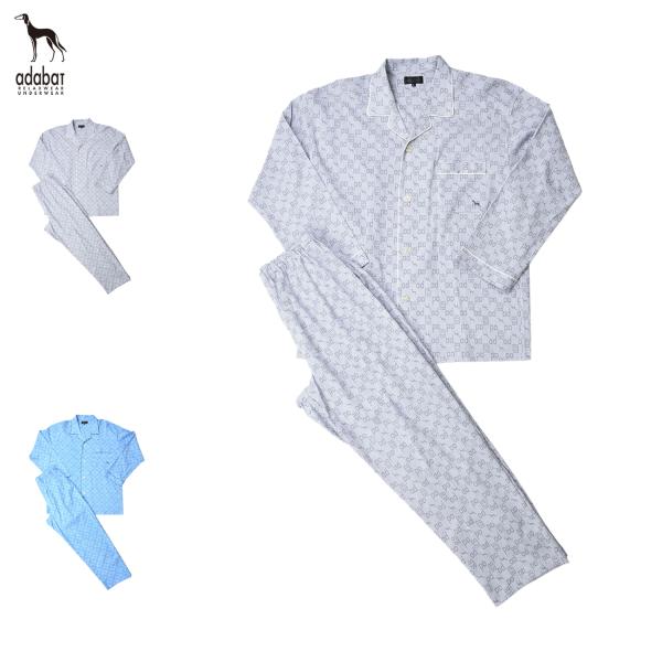 アダバット adabat ルームウェア 部屋着 パジャマ 上下 セットアップ ナイトウェア 長袖テーラード メンズ 0045-80 adabat（アダバット） ルームウェア 部屋着 パジャマ 上下
