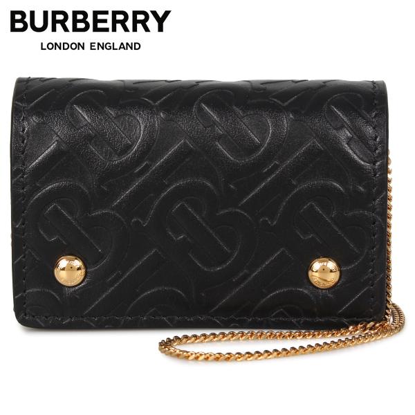 バーバリー BURBERRY カードケース コンパクトウォレット チェーンショルダー ブラック 8011333 BURBERRY（バーバリー） カードケース ショルダー レディース 本革