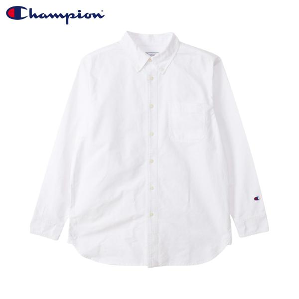Champion チャンピオン シャツ 長袖 メンズ レディース 無地 LONG SLEEVE SHIRT ホワイト グレー ブルー 白 C3-C406