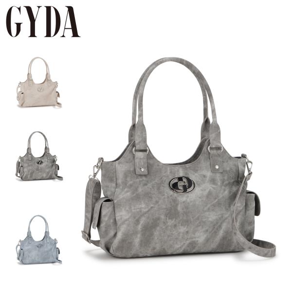 ジェイダ GYDA バッグ トートバッグ ショルダーバッグ レディース 斜めがけ 大人 軽量 2WAY ビッグメタル アイボリー グレー ブルー GY-B428