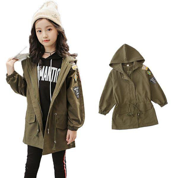 ジャケット 女の子 ロング丈 フード付 フード付きジャケット カーキ ワッペン付き 長袖 春 秋 冬 小学生 韓国子供服 Buyee Buyee Japanese Proxy Service Buy From Japan Bot Online
