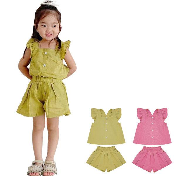 メール便対象商品 女の子 セットアップ ワントーンコーデ 半袖 ショートパンツ キュロットパンツ 綿 夏 黄 ピンク イエロー 韓国子供服 Qs157 S Lab 通販 Yahoo ショッピング