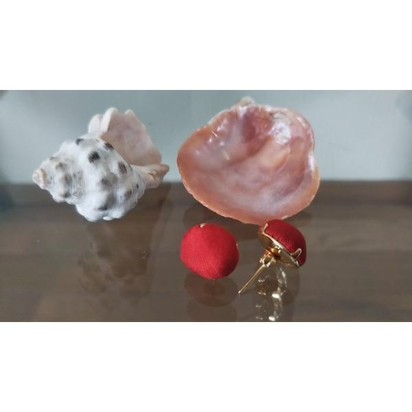 茜染 シルク ピアス mini