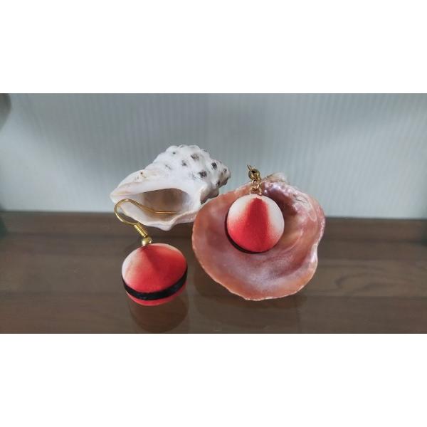 伝統の茜染 シルク ピアス ぷる