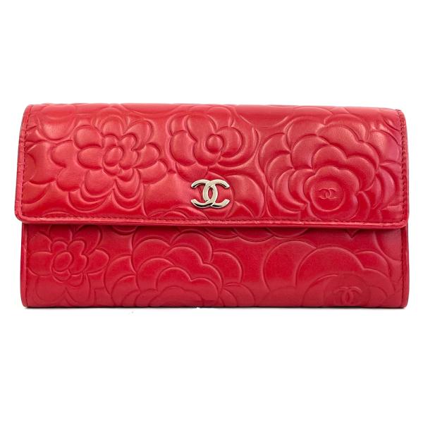 CHANEL 【中古】シャネル CHANEL カメリア 二つ折り 長財布 CHANEL 【中古】シャネル CHANEL カメリア 二つ折り 長財布