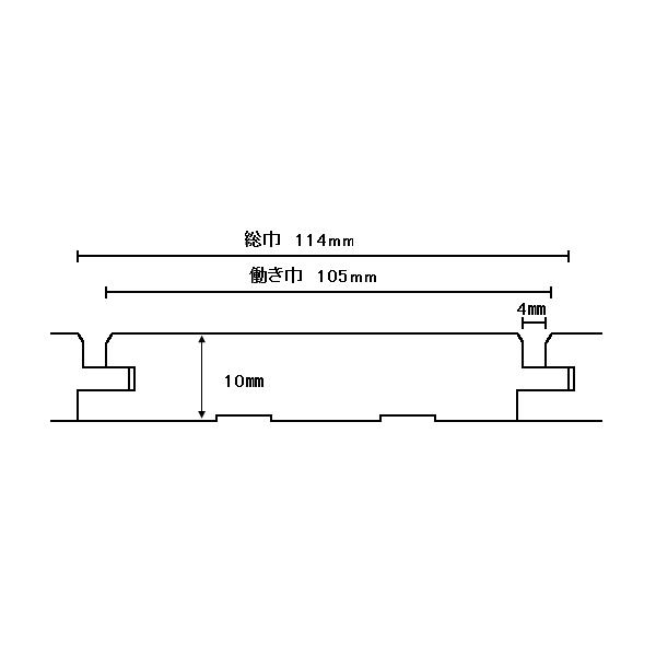 桧　羽目板　本実目透かし加工　上小　10mm×105mm　カットサンプル　2枚入