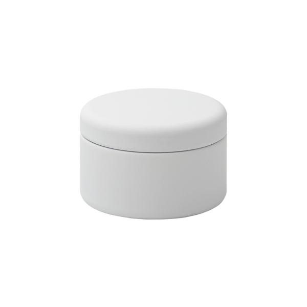 【茶筒・ミニヨン　白色】 ソフトマット仕上げ 【直径φ74mm×高さH49mm】