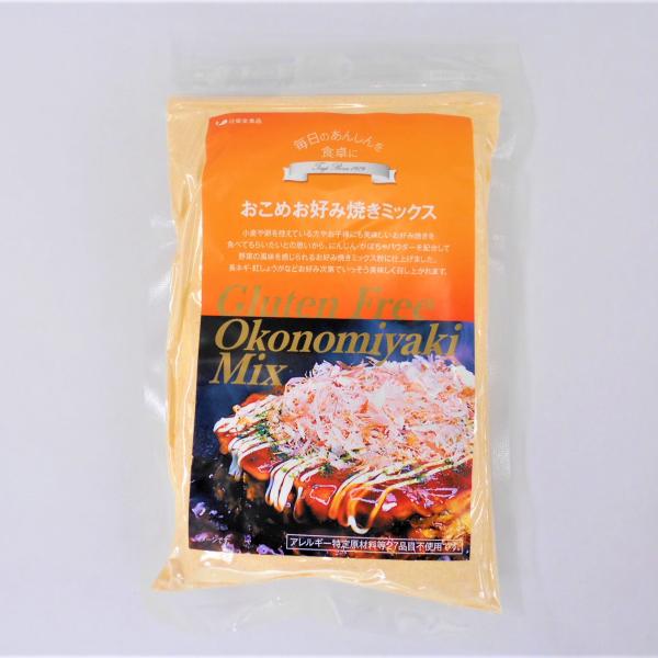 小麦不使用のお好み焼き用ミックス粉です。小麦や卵を控えている方にもおいしいお好み焼きを食べてもらいたいとの思いから開発しました。にんじん、かぼちゃパウダーを配合しているので、野菜の風味を感じられるお好み焼きミックス粉です。長ネギ、紅ショウガ...