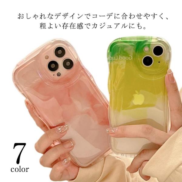 クリア うねうね なみなみ iphone14 かわいい 耐衝撃 おしゃれ クリア 韓国 plus iphone13pro max iphone12 ス