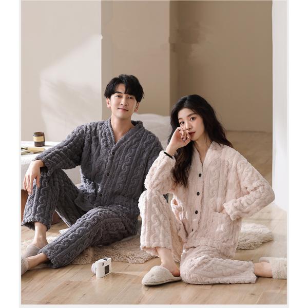 パジャマ 冬 もこもこ ボア 厚手 ペアルック ふわふわペアパジャマカップル ルームウェア お揃い 上下セット メンズ ペアルック モコモコパジャマ もこもこ sugoyi-store_dm-4757