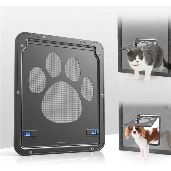 犬用網戸戸 はABS素材で作られ、丈夫で耐用である。長時間に開け閉めしても落ちない。ドアフレームが落下しないようにネジでドアフレームを固定し、ドアフレームをより安定させ、ペットの摩耗に耐えられるようにします。犬 出入り口 網戸のフレームには...